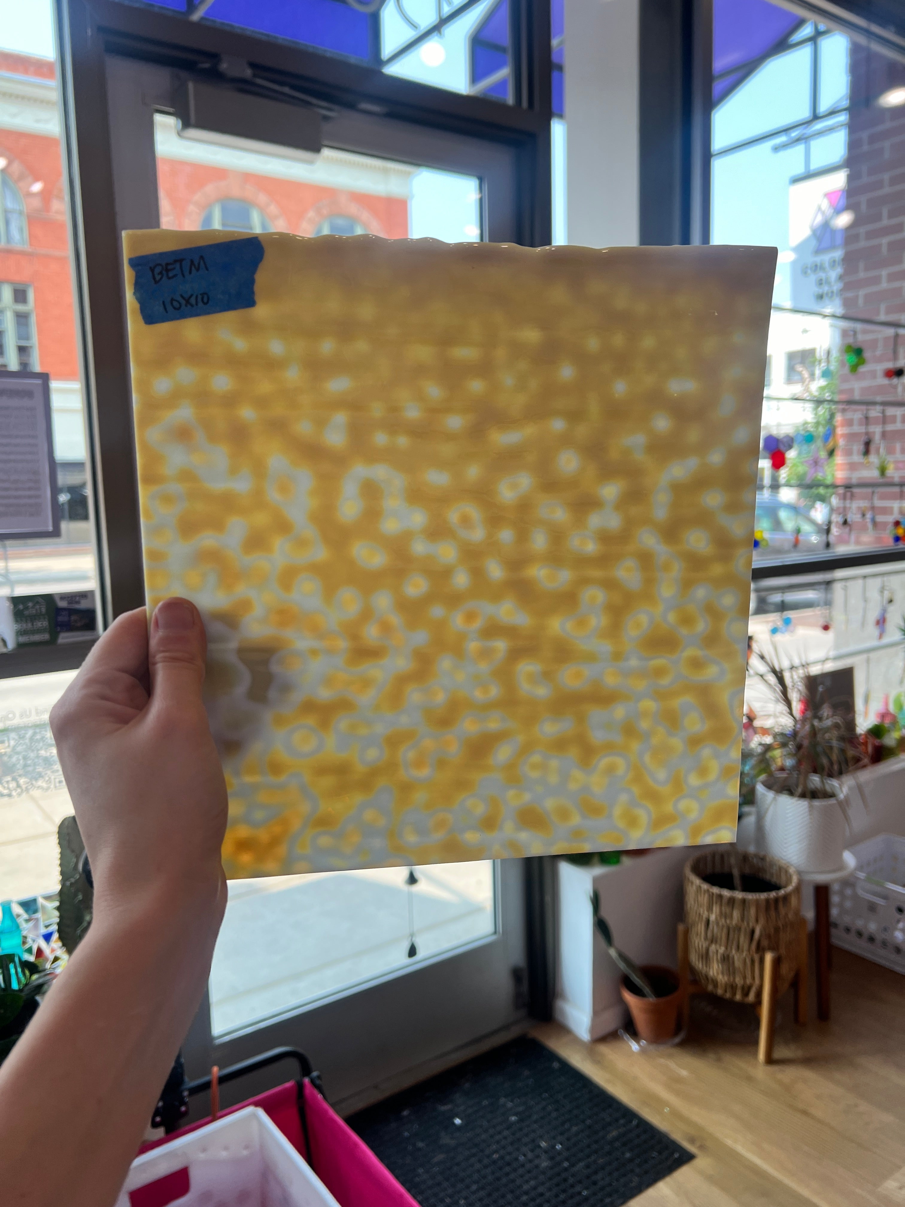 Toffee Mottled Bullseye Sheet Glass Colorado Glassworks
