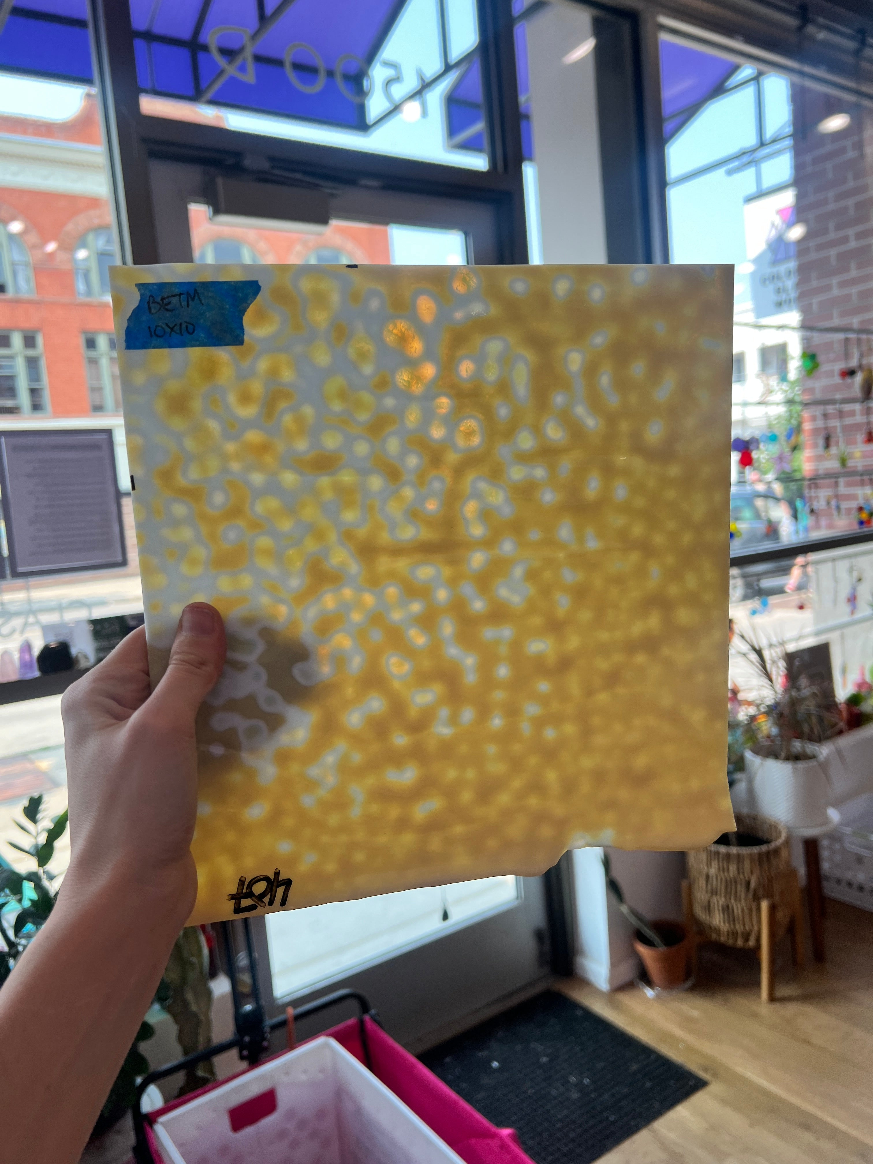 Toffee Mottled Bullseye Sheet Glass Colorado Glassworks