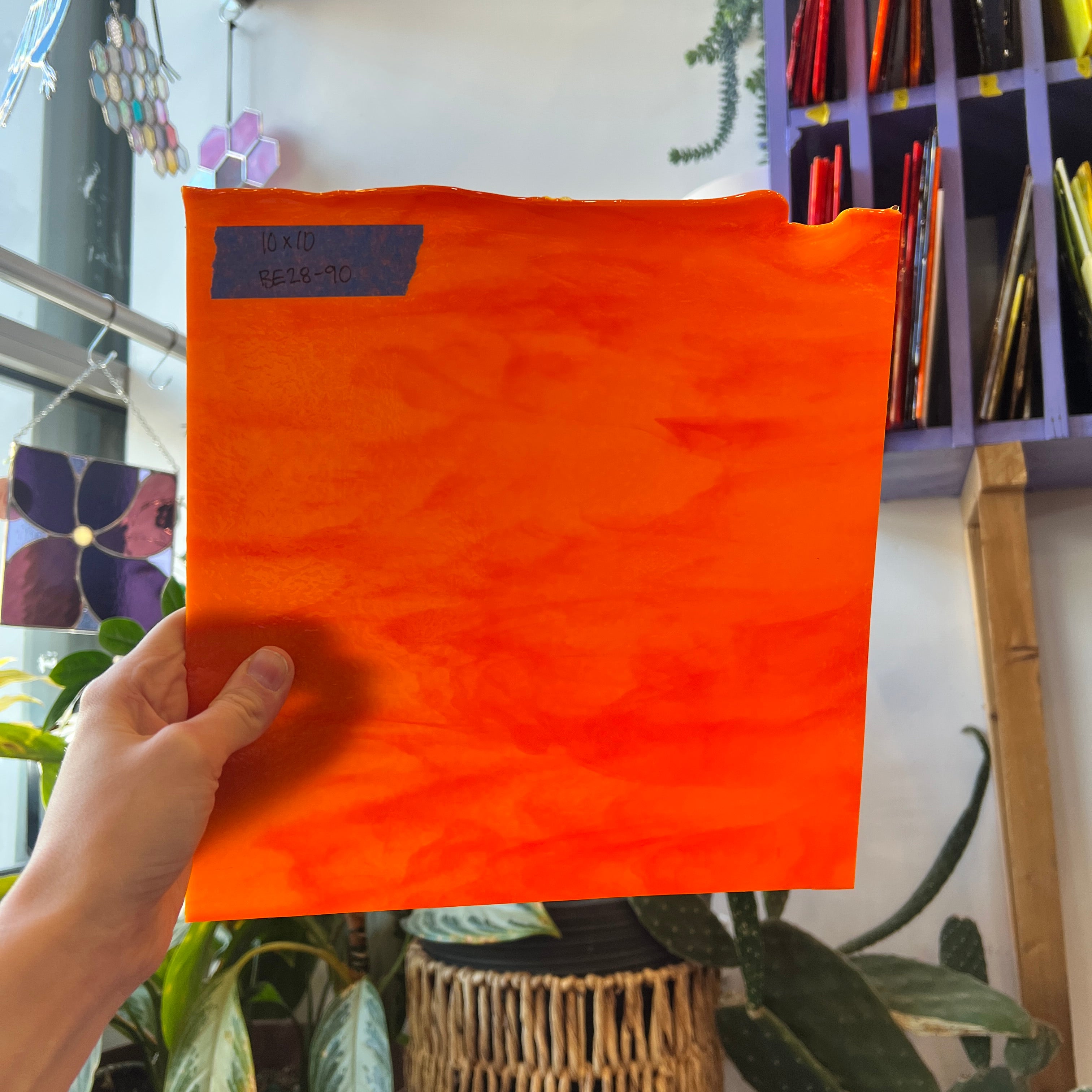 Bullseye Orange Fusible 90 COE Sheet Glass Colorado Glassworks   
