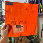 Orange White Wispy Oceanside Fusible 96 COE (OGT 379.1F) Sheet Glass Colorado Glassworks