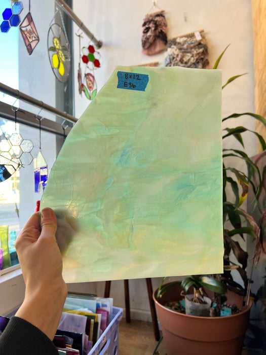 Wispy Tan Light Green Kokomo Sheet Glass Armstrong