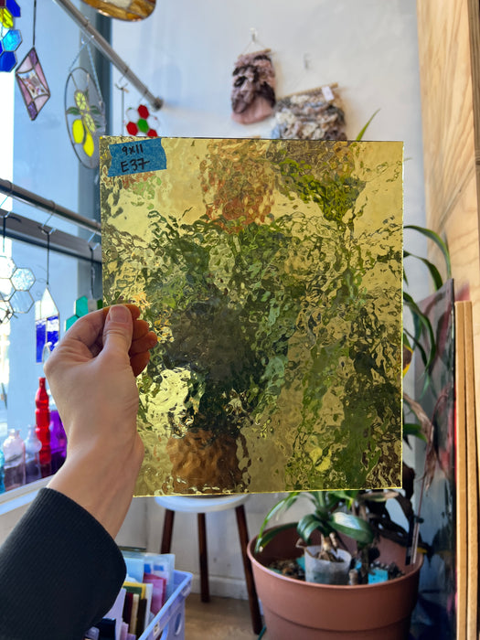 Yellow Vintage Hammered Sheet Glass Spectrum E37 (9x11in)