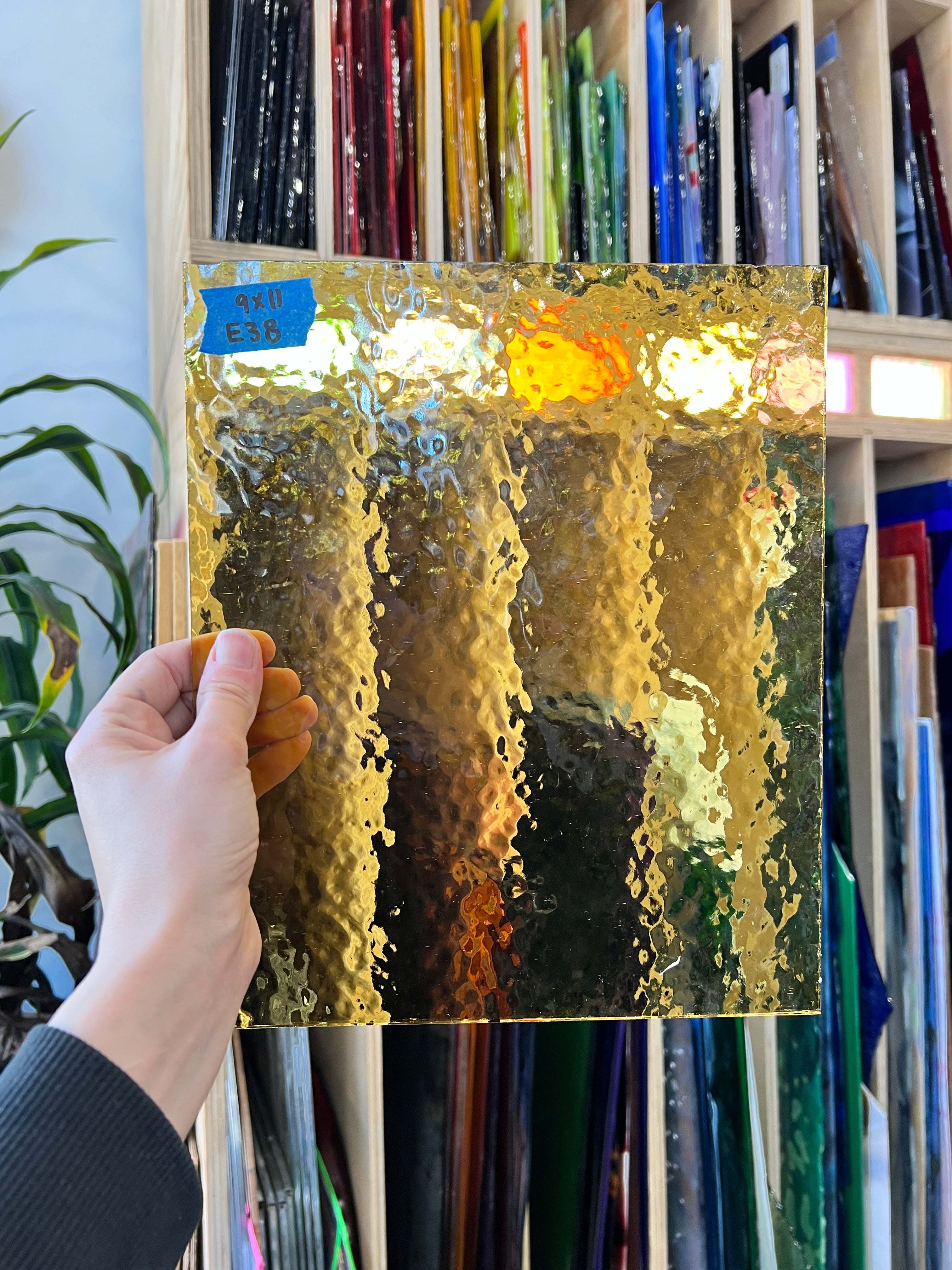 Yellow Vintage Hammered Sheet Glass Spectrum