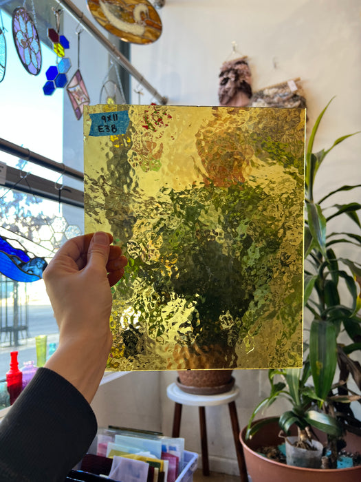 Yellow Vintage Hammered Sheet Glass Spectrum