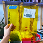 Yellow Waterglass Oceanside Fusible 96 COE Sheet Glass Colorado Glassworks   