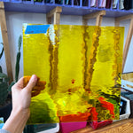 Yellow Waterglass Oceanside Fusible 96 COE Sheet Glass Colorado Glassworks   