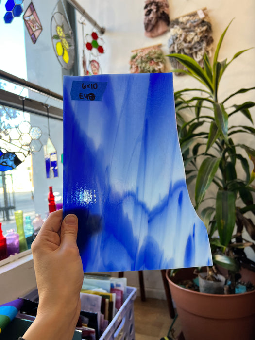 Blue White Wispy Youghiogheny Sheet Glass Colorado Glass Works