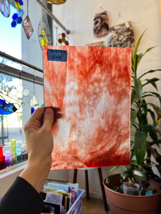 Red White Stipple Youghiogheny Sheet Glass Colorado Glassworks