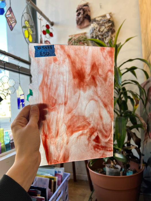 Red White Stipple Youghiogheny Sheet Glass Colorado Glassworks