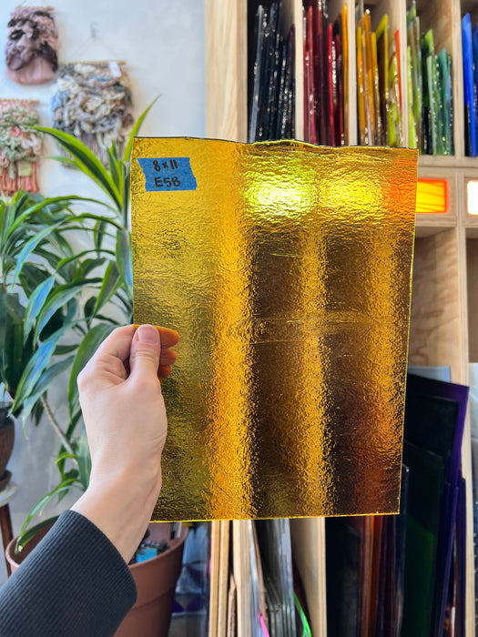 Medium Amber Bullseye 90 COE Sheet Glass Colorado Glassworks E58 (11x8in)