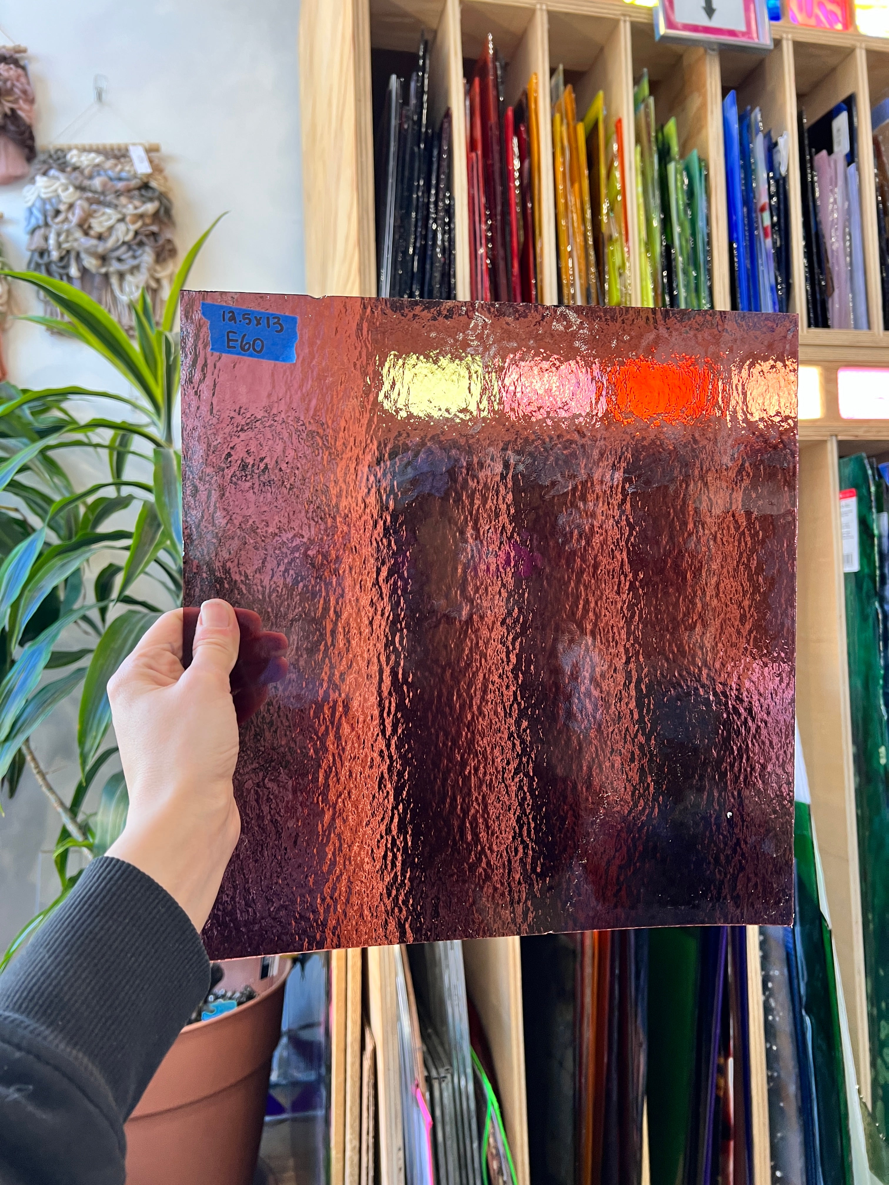 Dark Purple Rough Rolled Sheet Glass Colorado Glassworks