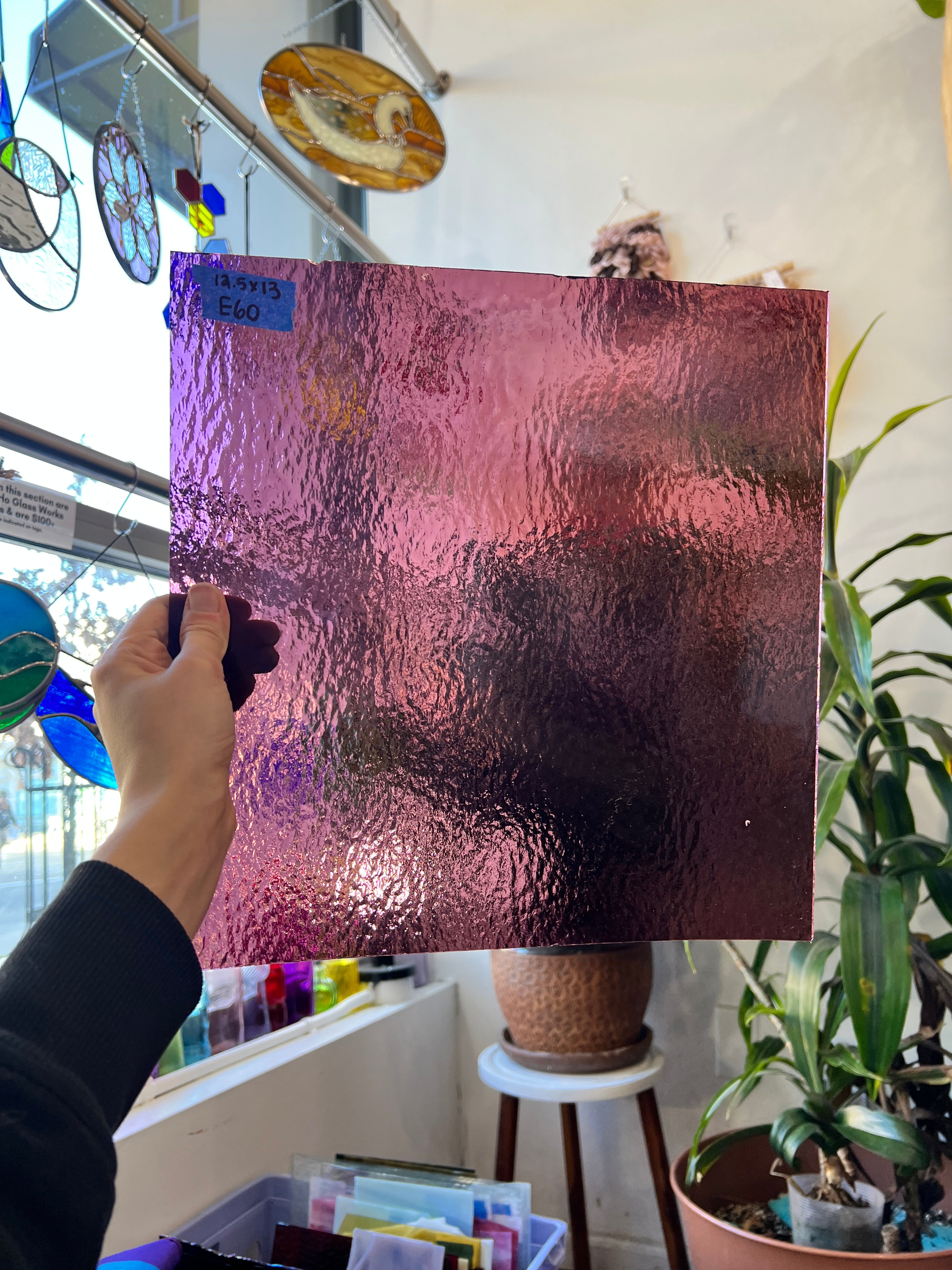 Dark Purple Rough Rolled Sheet Glass Colorado Glassworks