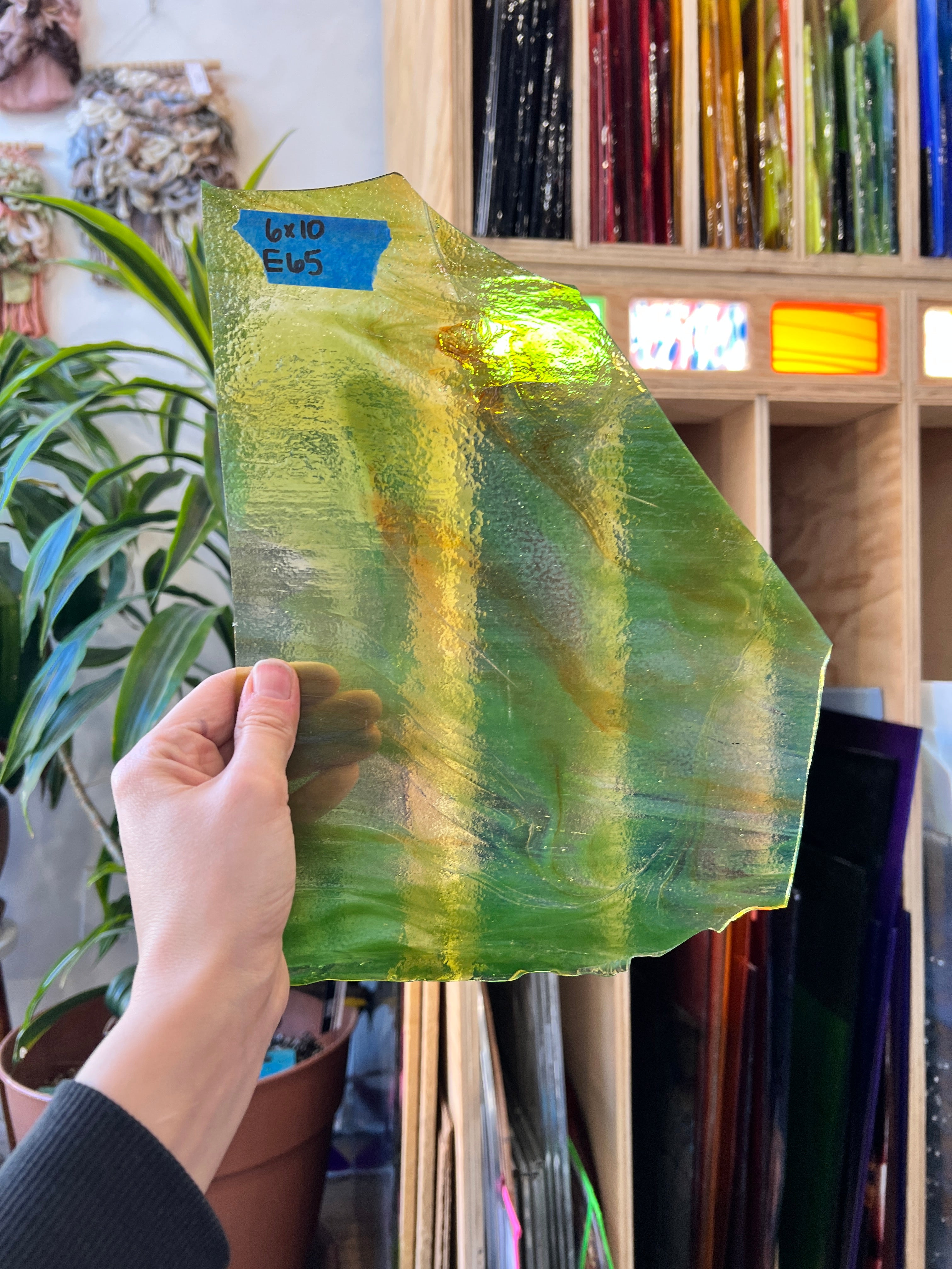 Green Orange Clear Wispy Sheet Glass Colorado Glass Works