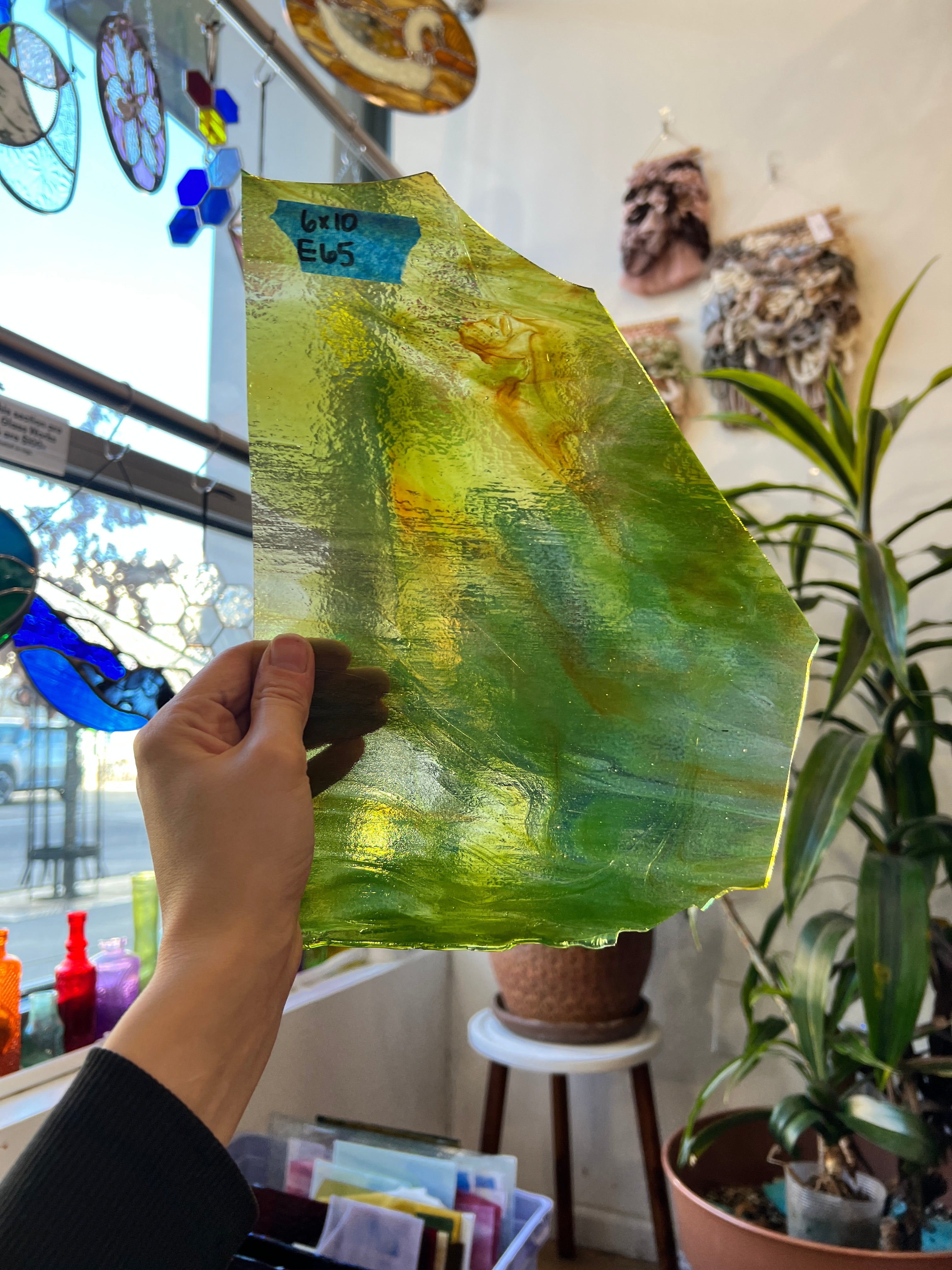 Green Orange Clear Wispy Sheet Glass Colorado Glass Works