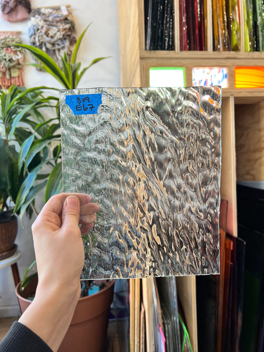 Clear Ripple Transparent Optimum Sheet Glass Colorado Glassworks E67 (9x8in)