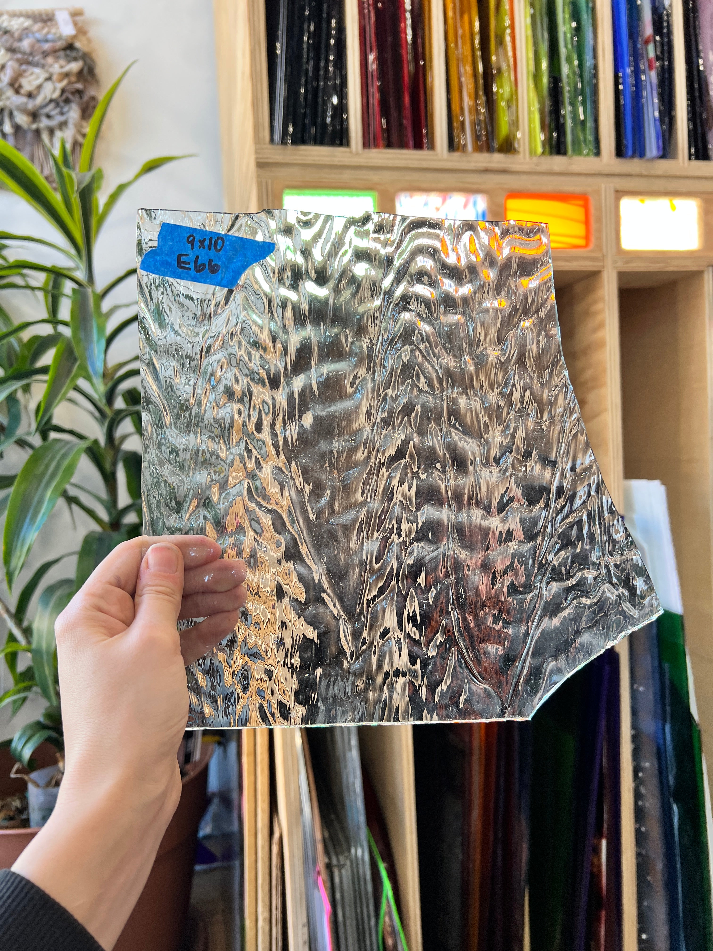 Clear Ripple Transparent Optimum Sheet Glass Colorado Glassworks E66 (9x10in)