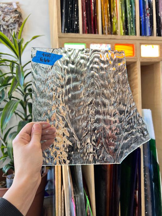 Clear Ripple Transparent Optimum Sheet Glass Colorado Glassworks E66 (9x10in)