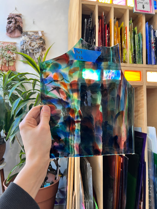 Rainbow Frit Fremont Mouth Blown Glass Sheet Glass Colorado Glassworks
