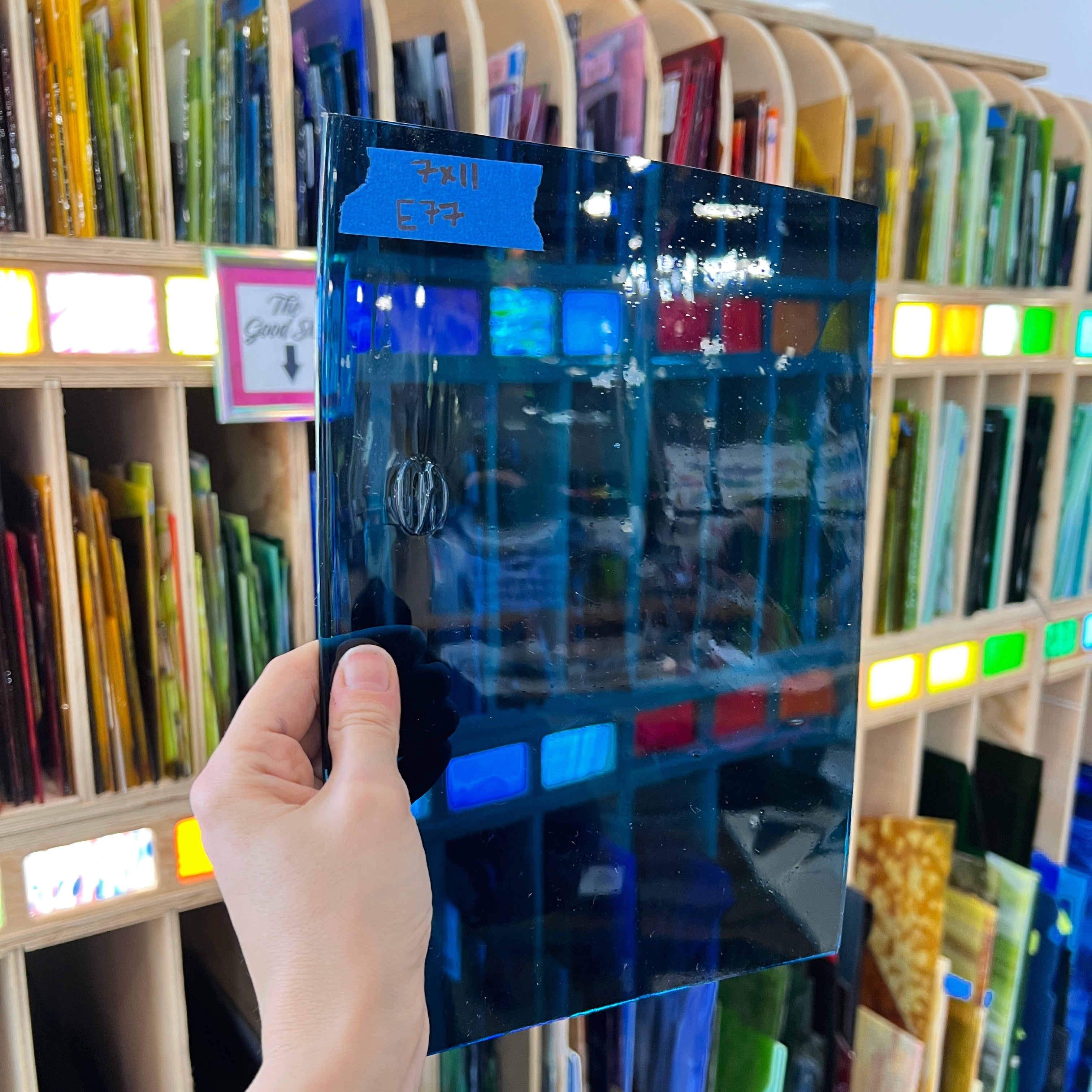 Dark Blue Mouth Blown Fremont Sheet Glass Colorado Glassworks