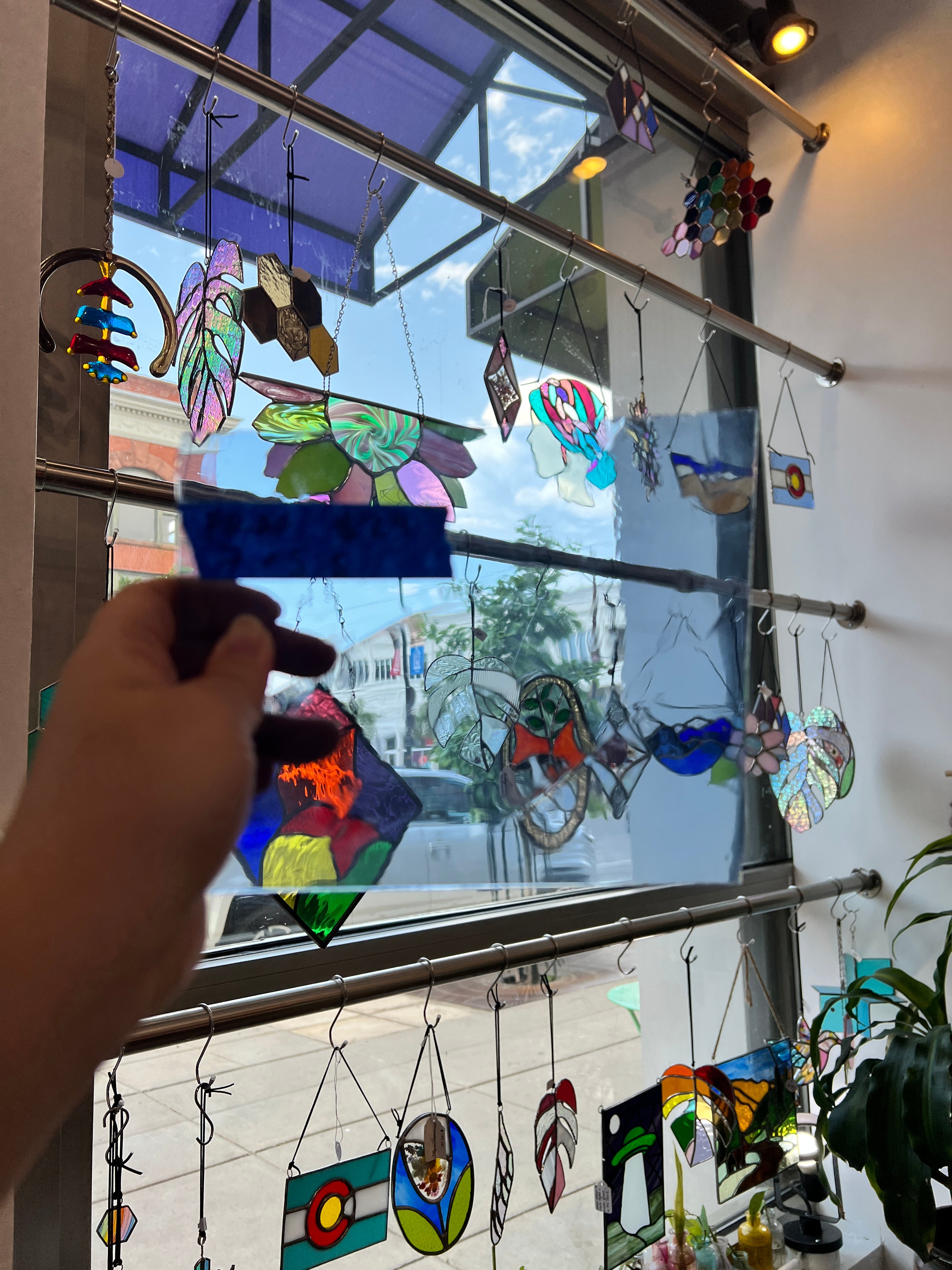 Mouth Blown Transparent Blue Fremont Sheet Glass Colorado Glassworks