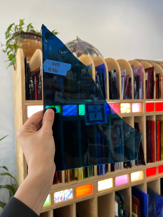 Dark Blue Mouth Blown Fremont Sheet Glass Colorado Glassworks