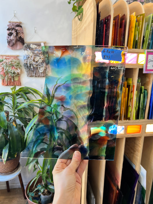 Rainbow Frit Fremont Mouth Blown Glass Sheet Glass Colorado Glassworks