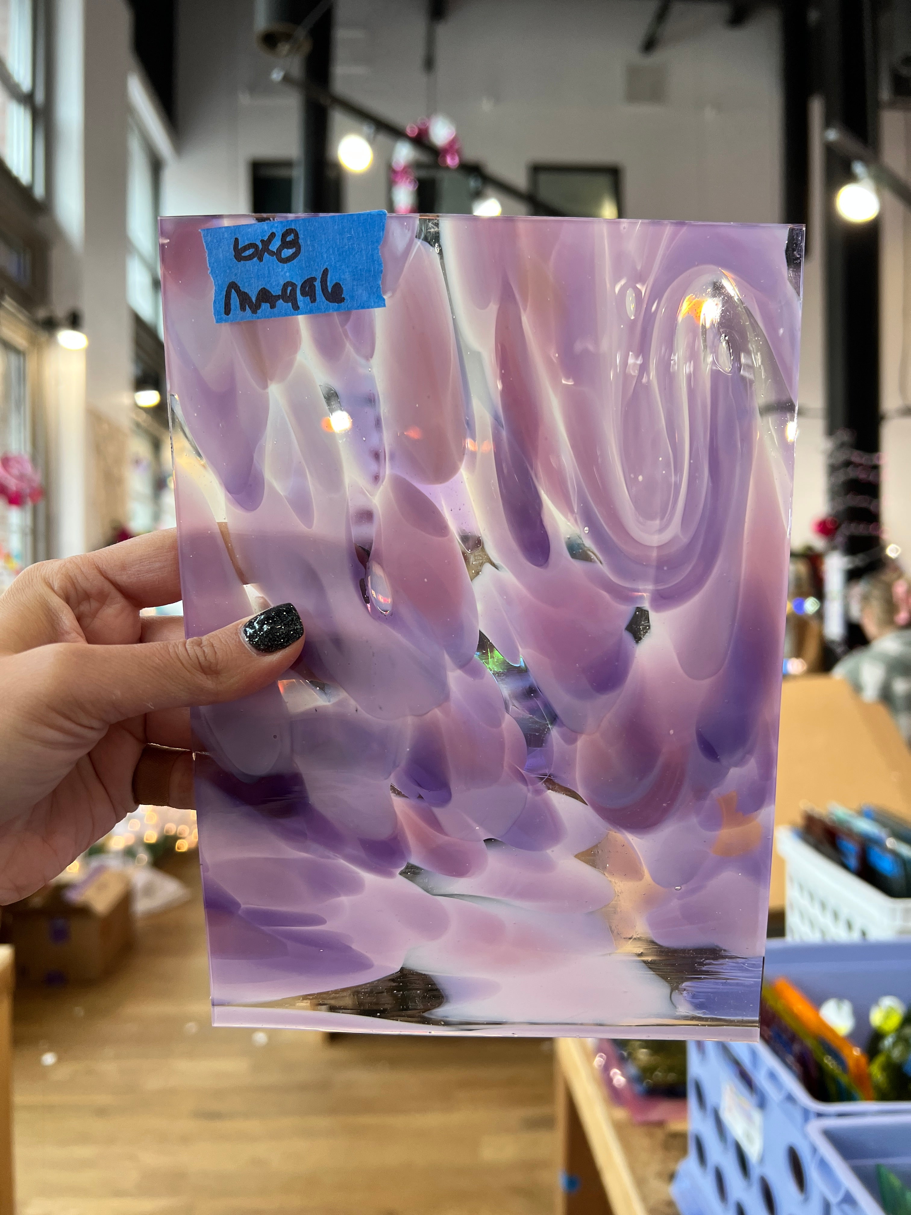 Lavender Bloom COGW by Monarch Glass Studio Sheet Glass Colorado Glassworks MA996 (6x8in)