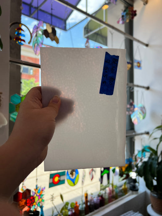 White Vintage Bullseye 90 COE Sheet Glass Bullseye