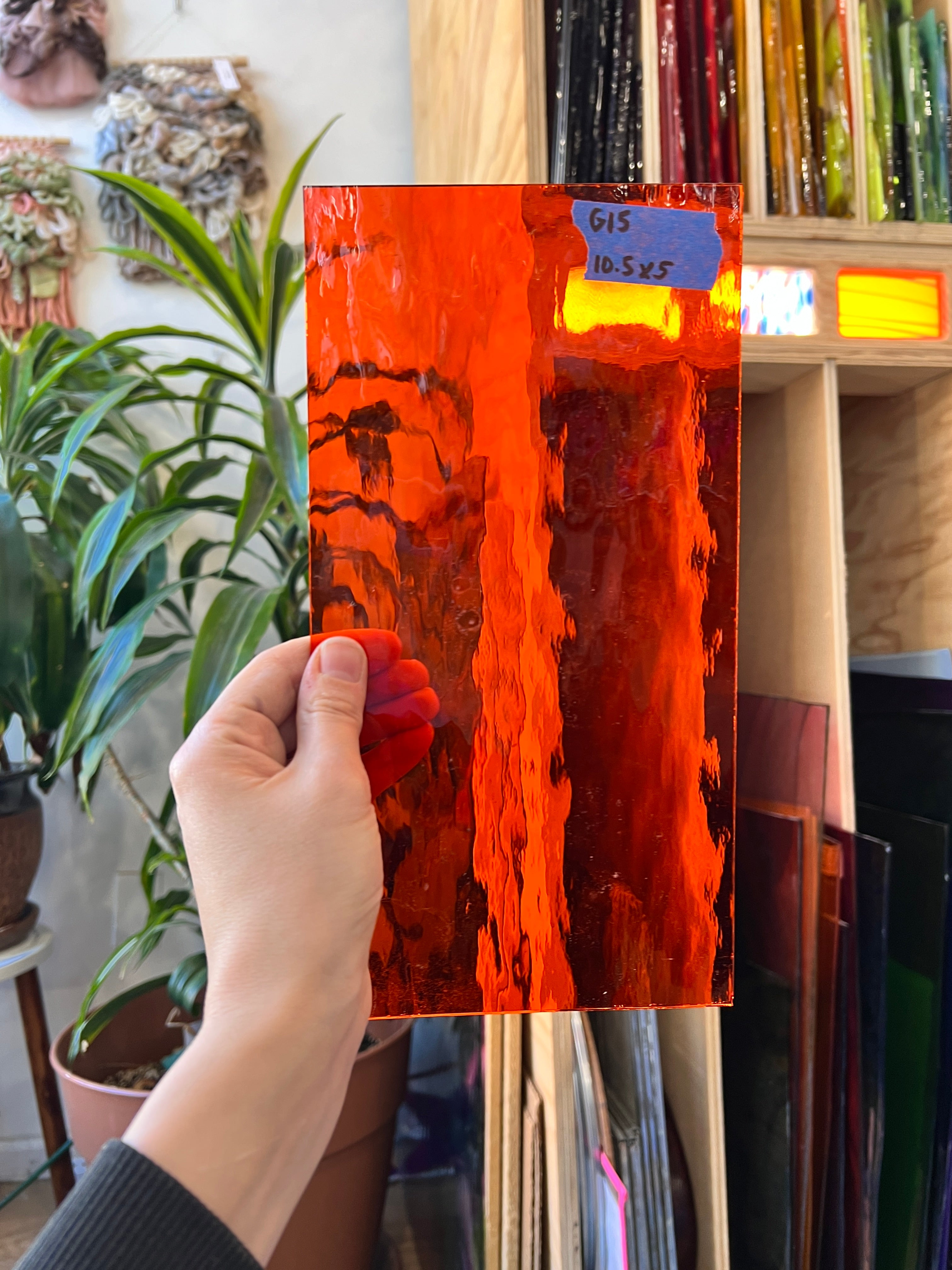 Orange Oceanside Waterglass Fusible 96 COE Sheet Glass Colorado Glassworks