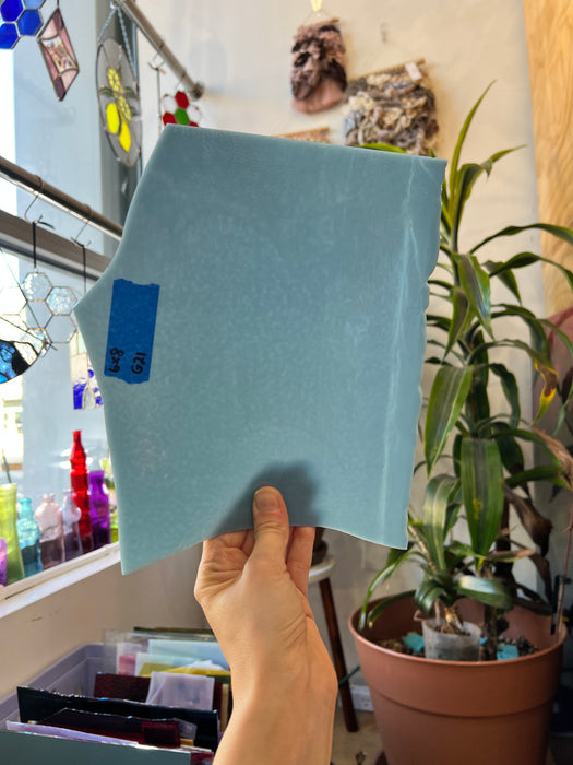 Gray Blue Opaque Bullseye Sheet Glass Colorado Glass Works