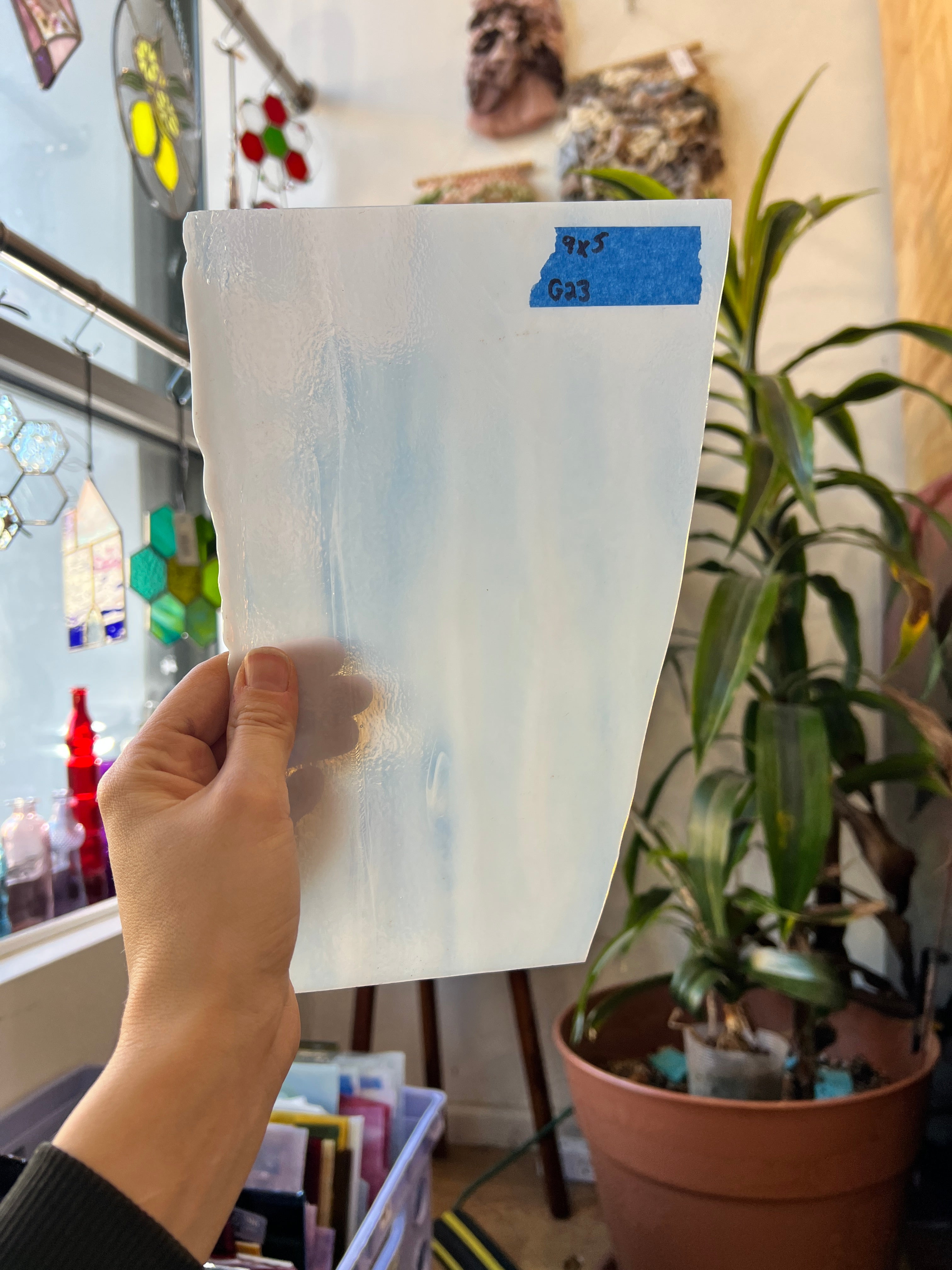 Cream Semi-Opaque Bullseye Sheet Glass Colorado Glassworks