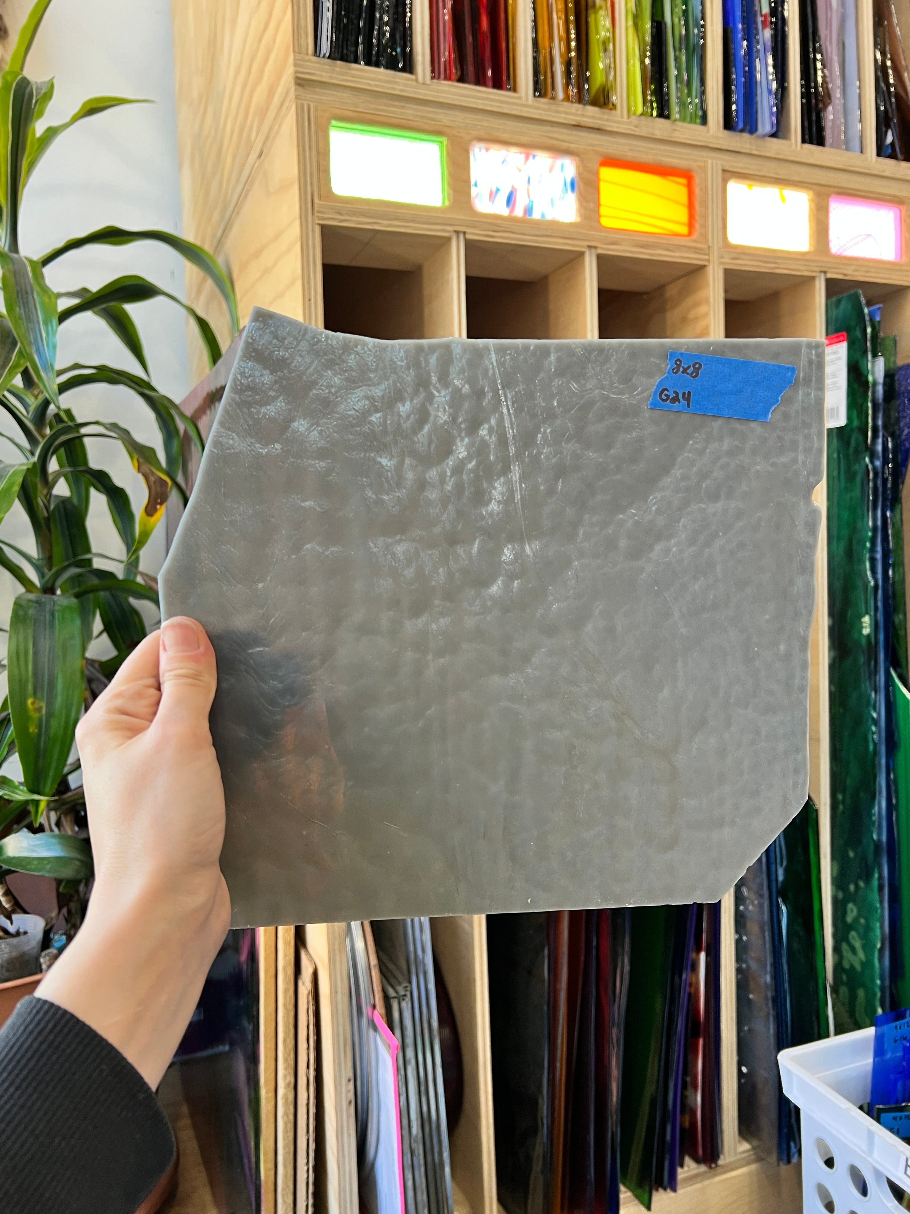 Gray Textured Bullseye Sheet Glass Colorado Glassworks