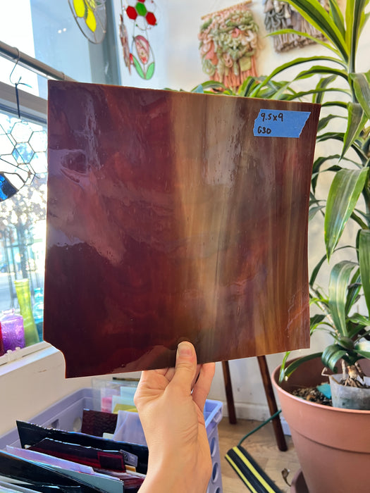 Vintage Brown Wispy Spectrum Sheet Glass Colorado Glassworks