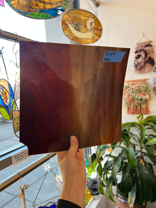 Vintage Brown Wispy Spectrum Sheet Glass Colorado Glassworks