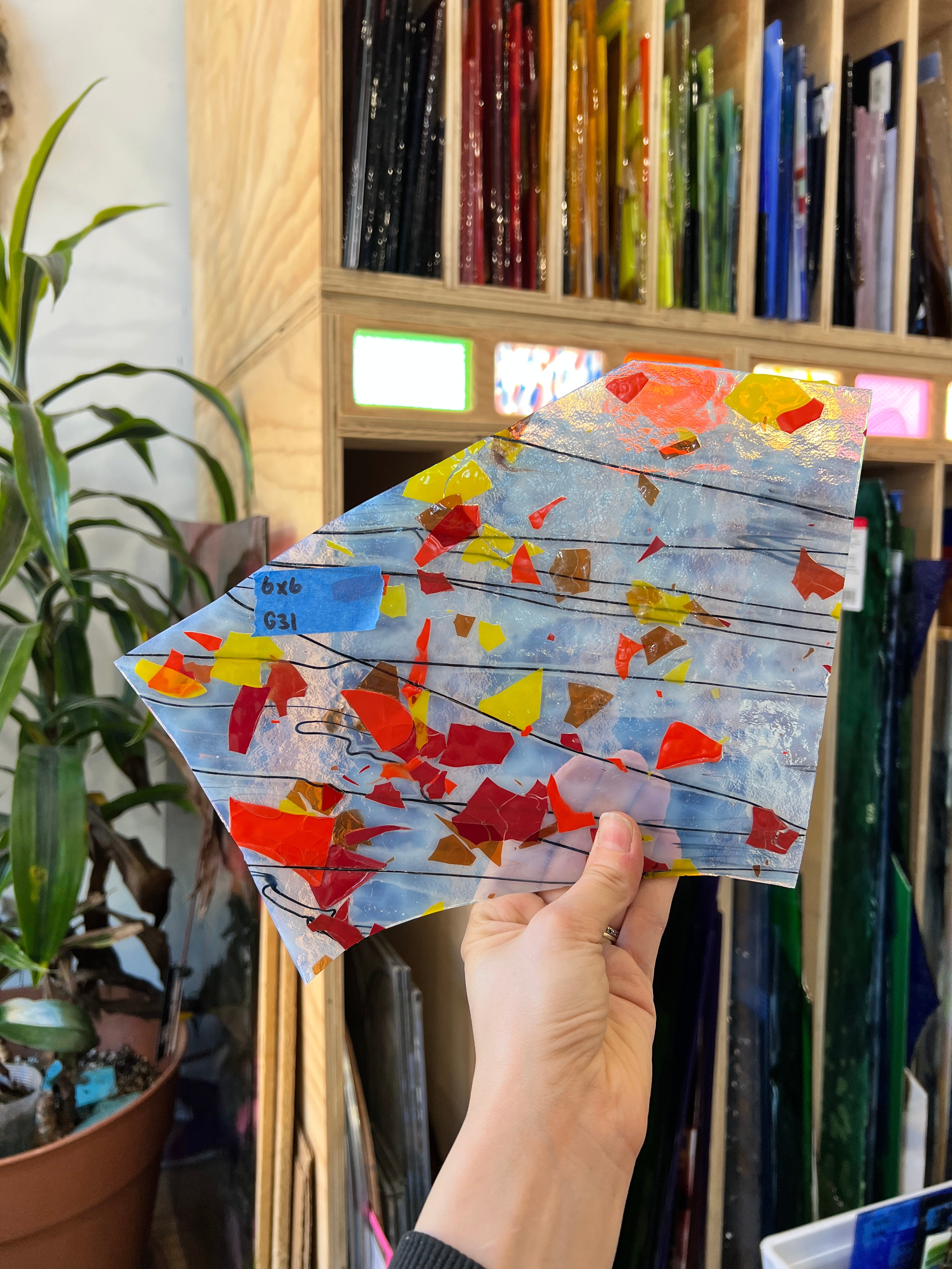 Bullseye Stringer and Frature Opal White & Warms Sheet Glass Colorado Glassworks