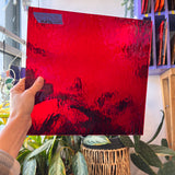 Ruby Red Rough Rolled Transparent Oceanside Fusible 96 COE (152RRF) Sheet Glass Colorado Glassworks