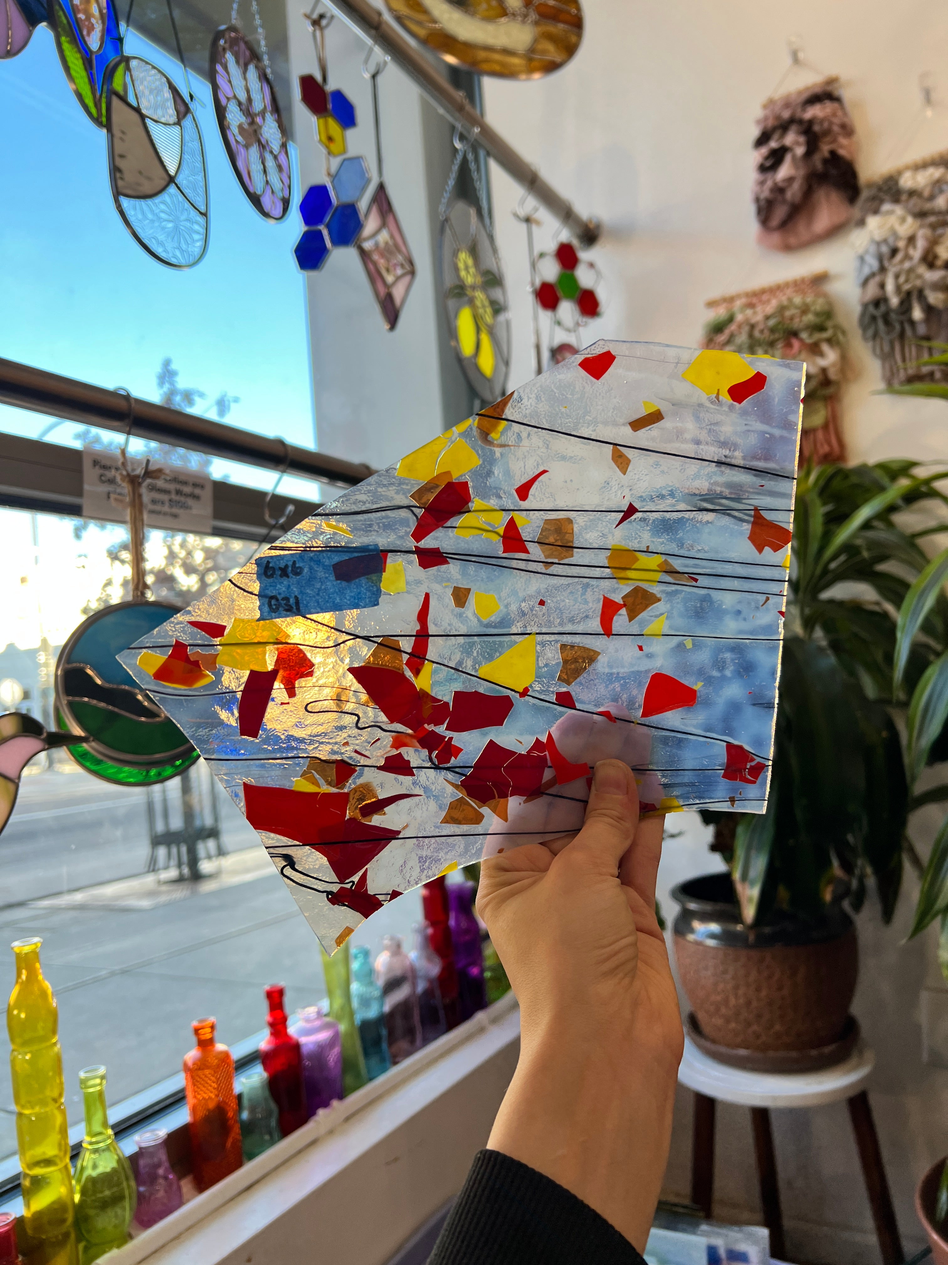 Bullseye Stringer and Frature Opal White & Warms Sheet Glass Colorado Glassworks