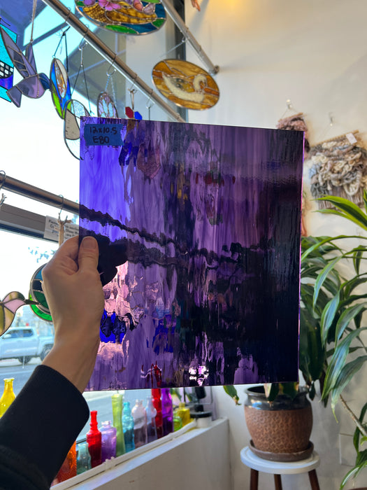 Mixed Purple Waterglass Oceanside Fusible 96 COE Sheet Glass Colorado Glassworks E80 (12x10.5in)