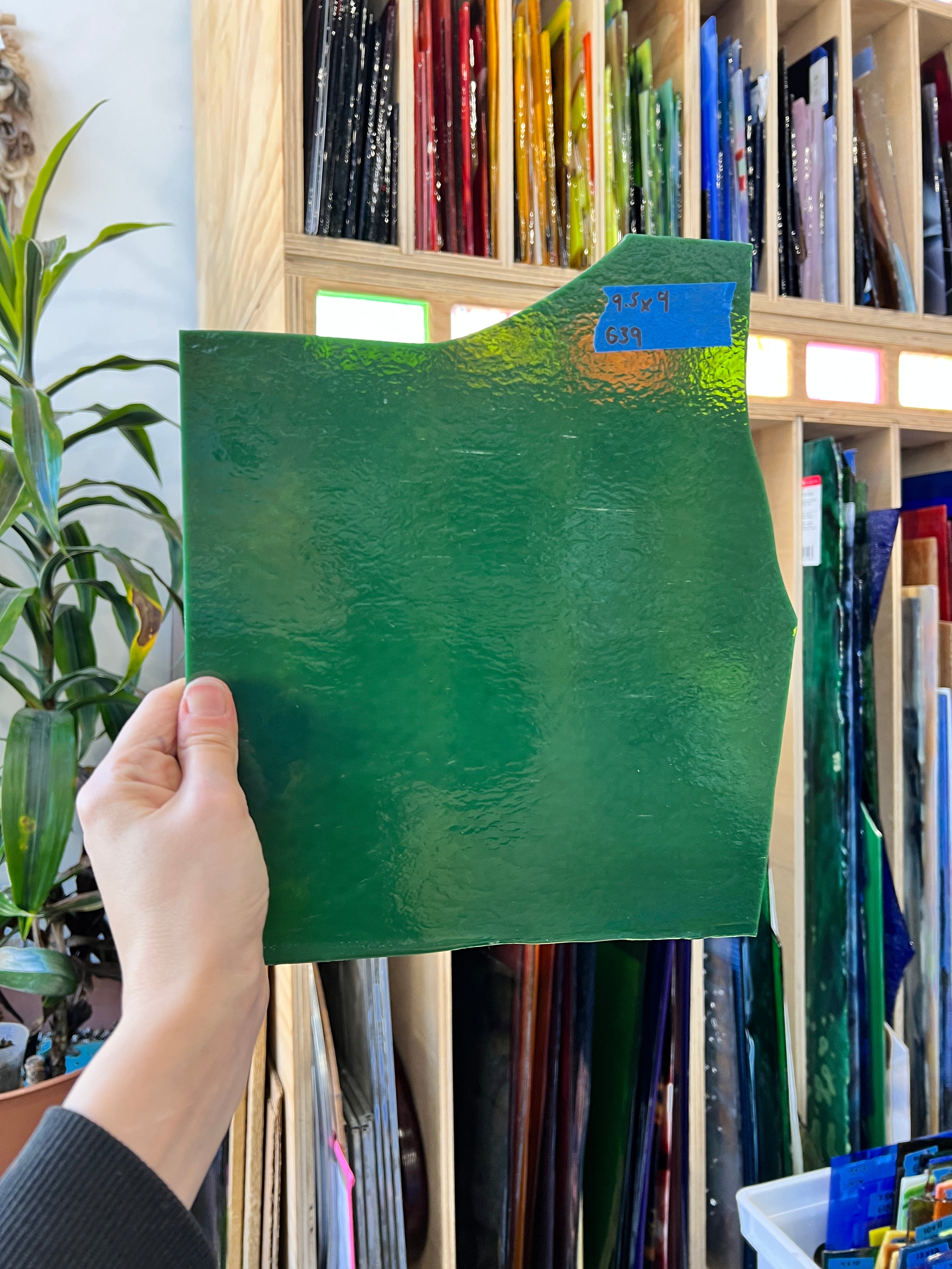 Dark Green Opal Bullseye 90 COE Sheet Glass Colorado Glassworks