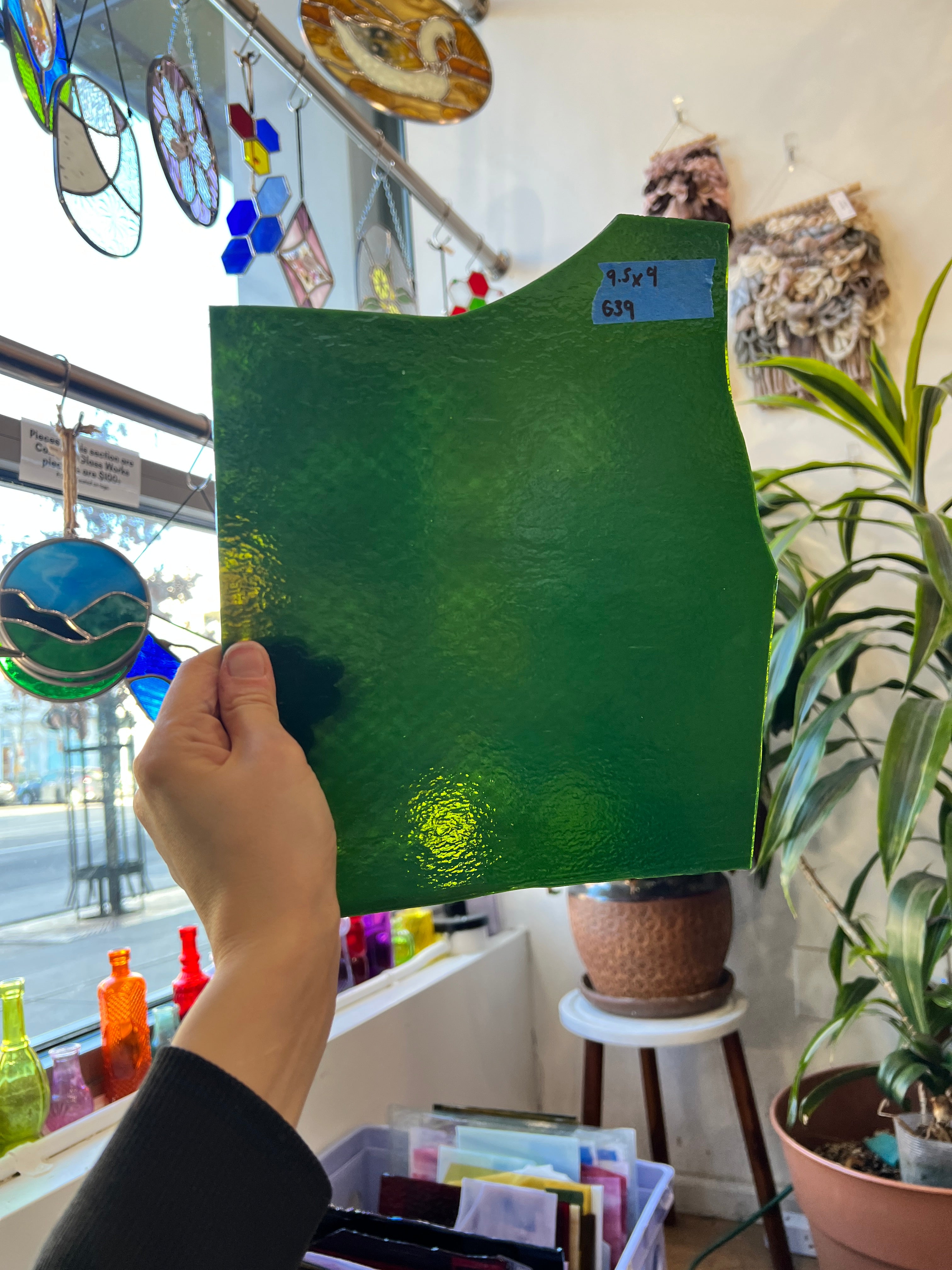 Dark Green Opal Bullseye 90 COE Sheet Glass Colorado Glassworks