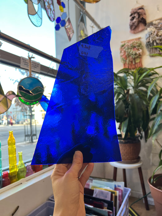 Royal Blue Transparent Kokomo Sheet Glass Colorado Glassworks