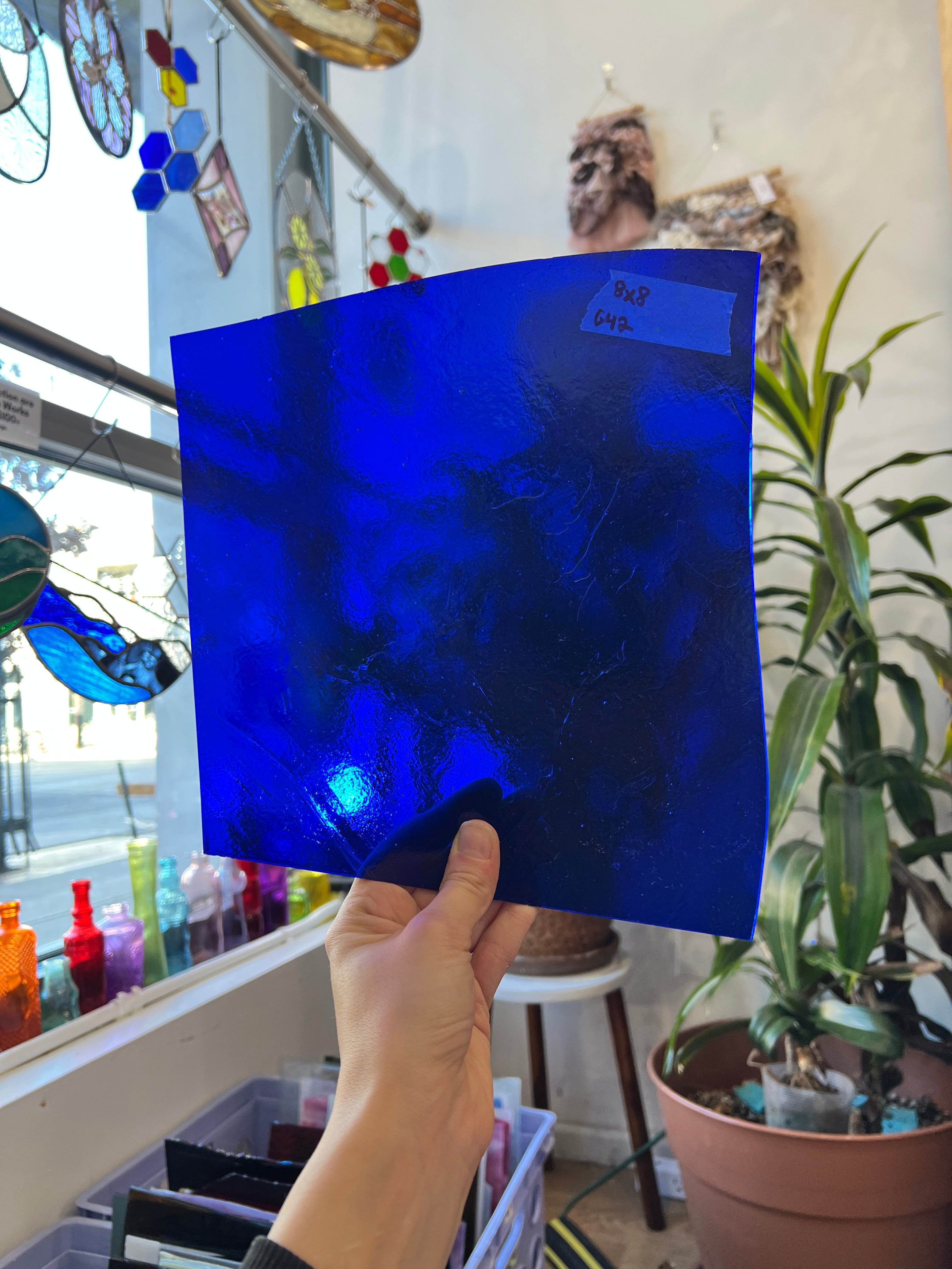 Royal Blue Transparent Kokomo Sheet Glass Colorado Glassworks