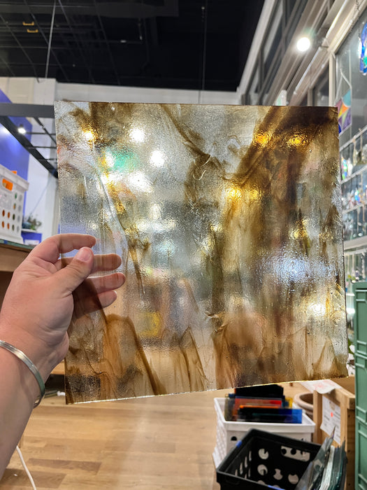 Clear Brown Wispy Kokomo (S) Sheet Glass Wissmach