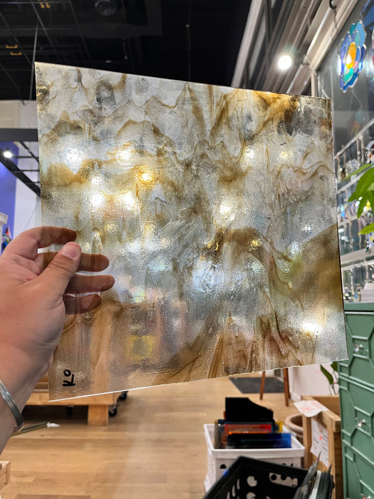 Clear Brown Wispy Kokomo (S) Sheet Glass Wissmach