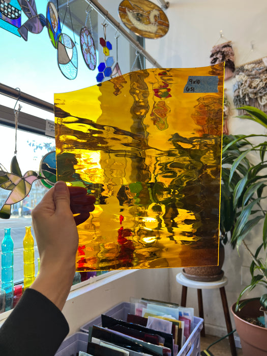 Amber Transparent Spectrum Waterglass Sheet Glass Colorado Glassworks