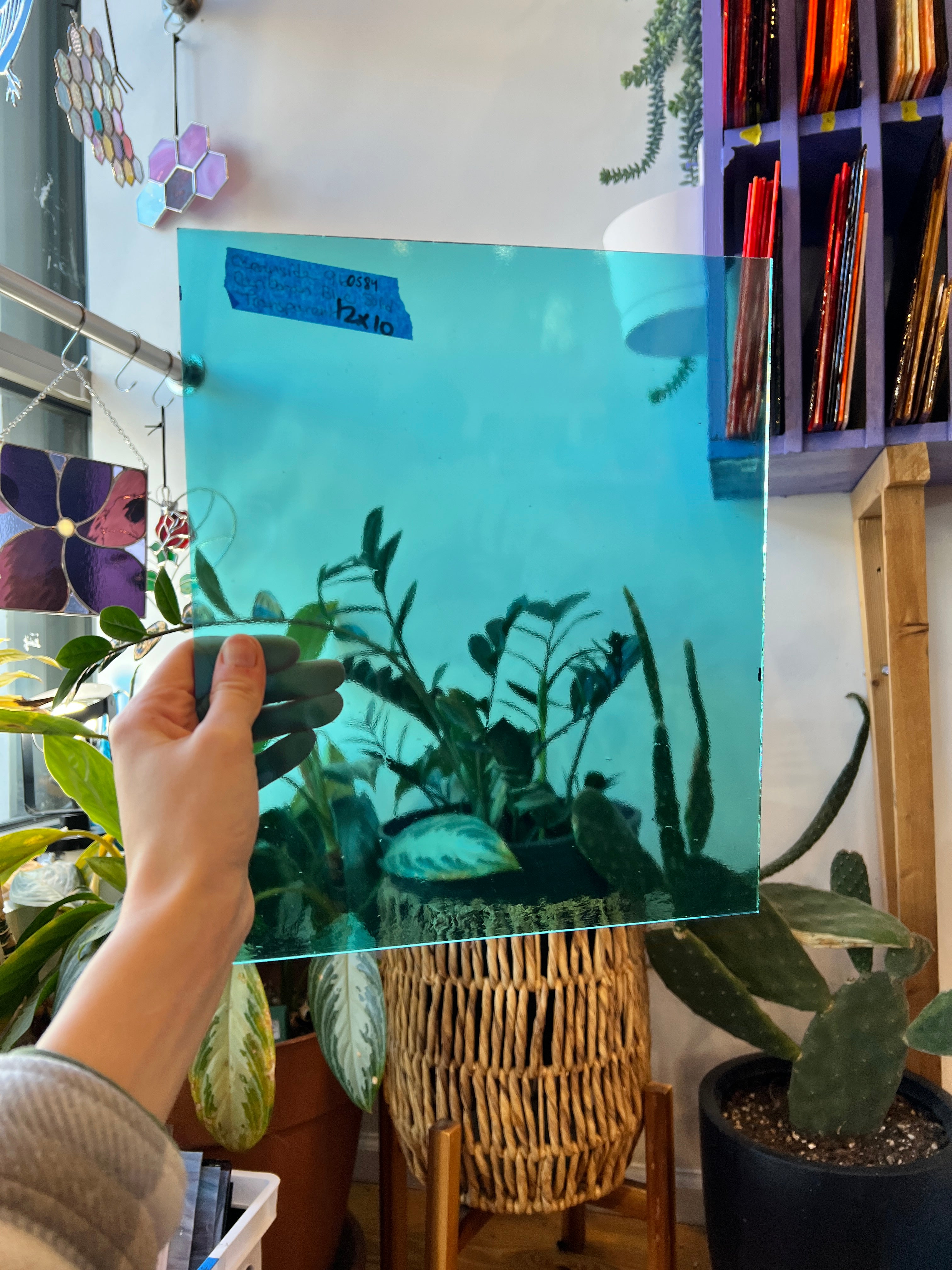 Caribbean Blue Fusible 96 COE (OGT 532.1F) Sheet Glass Colorado Glassworks OS-CARIBBEAN-T (12x6in)