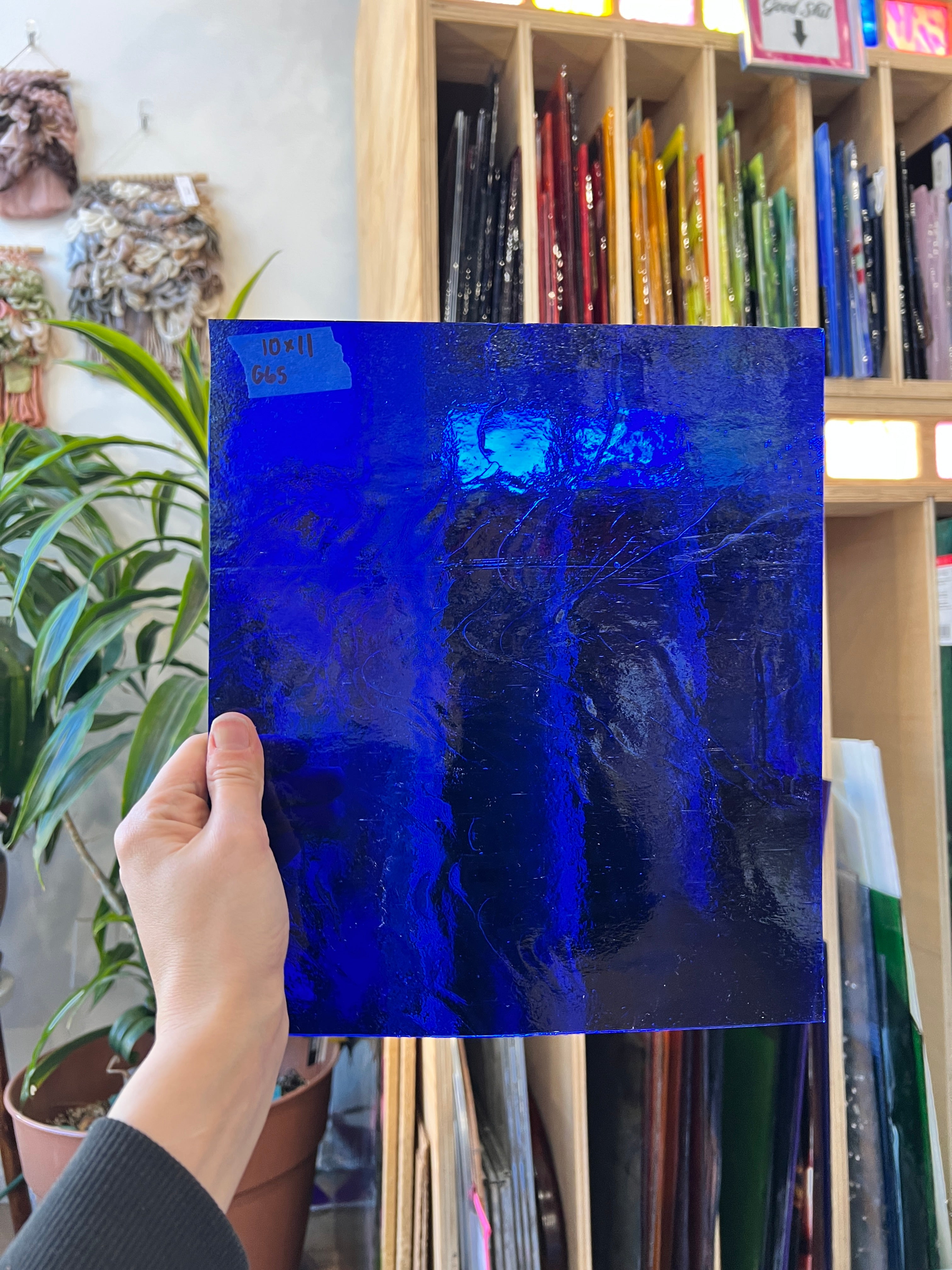 Royal Blue Transparent Kokomo Sheet Glass Colorado Glassworks G65 (10x11in)