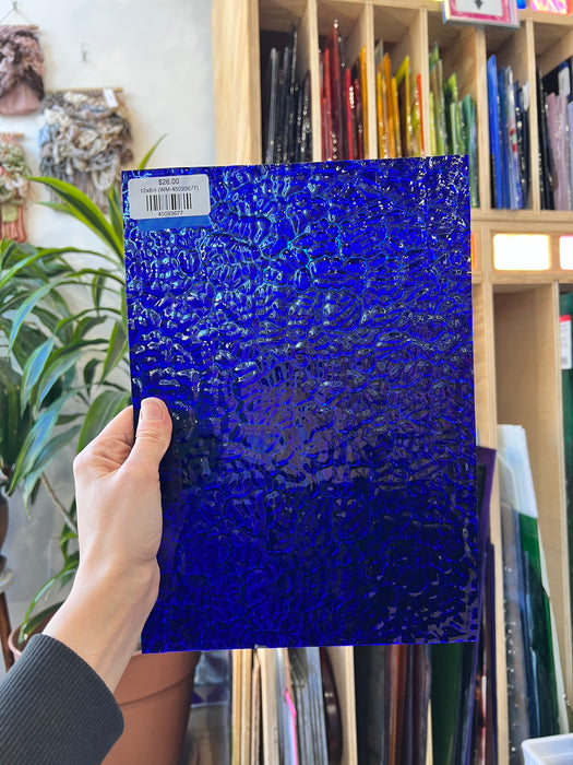 Figure C Cobalt Blue Wissmach (WI 220) Sheet Glass Colorado Glassworks 12x8in (WM-45093677)