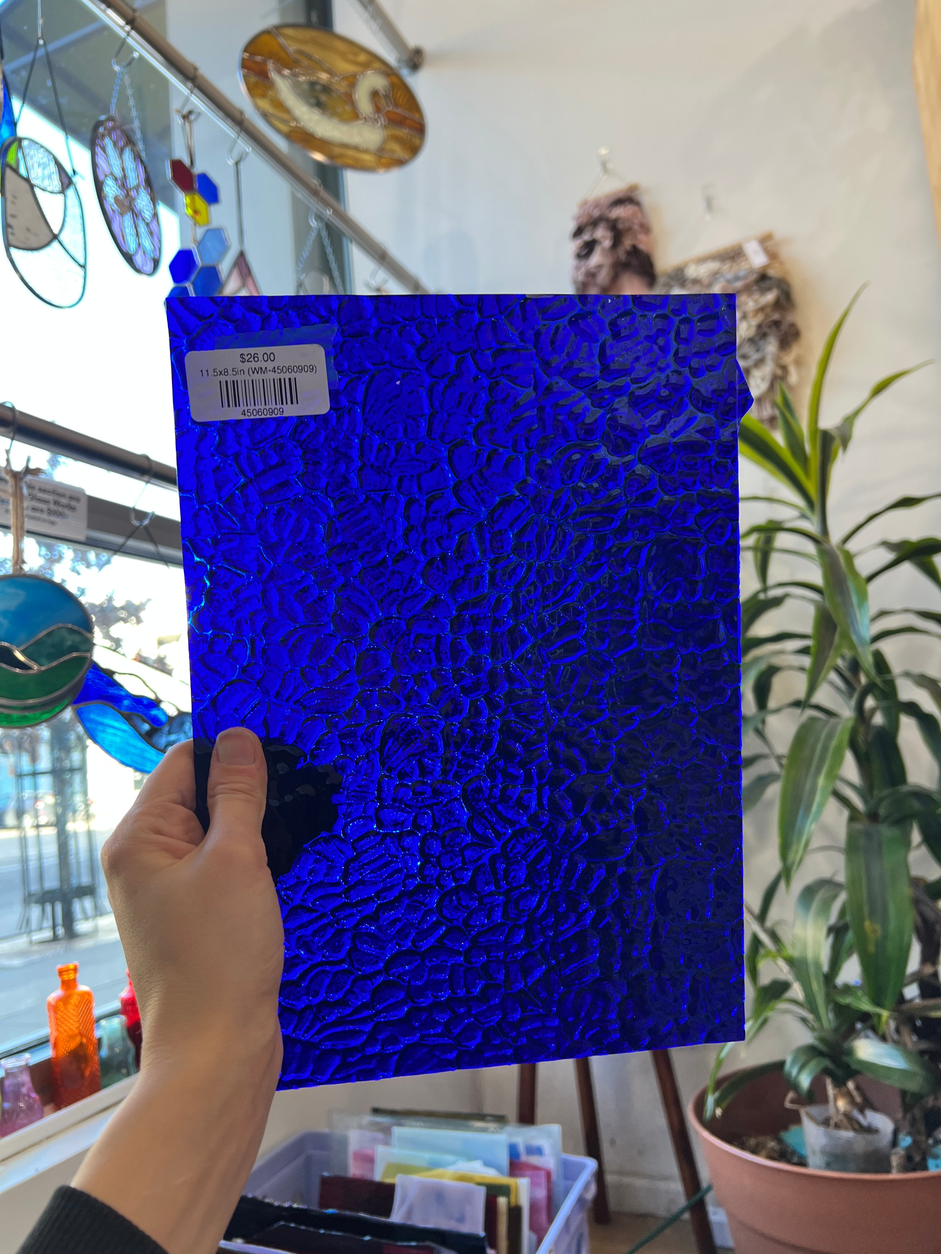 Figure C Cobalt Blue Wissmach (WI 220) Sheet Glass Colorado Glassworks 11.5x8.5in (WM-45060909)