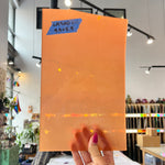 Lamberts 4320O/CL Tomato Red Orange on Clear Flash Glass Sheet Glass Colorado Glassworks LA500 (9.5x5.5in)